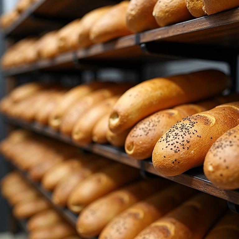Pães frescos na Fabrique Pães em São Paulo.