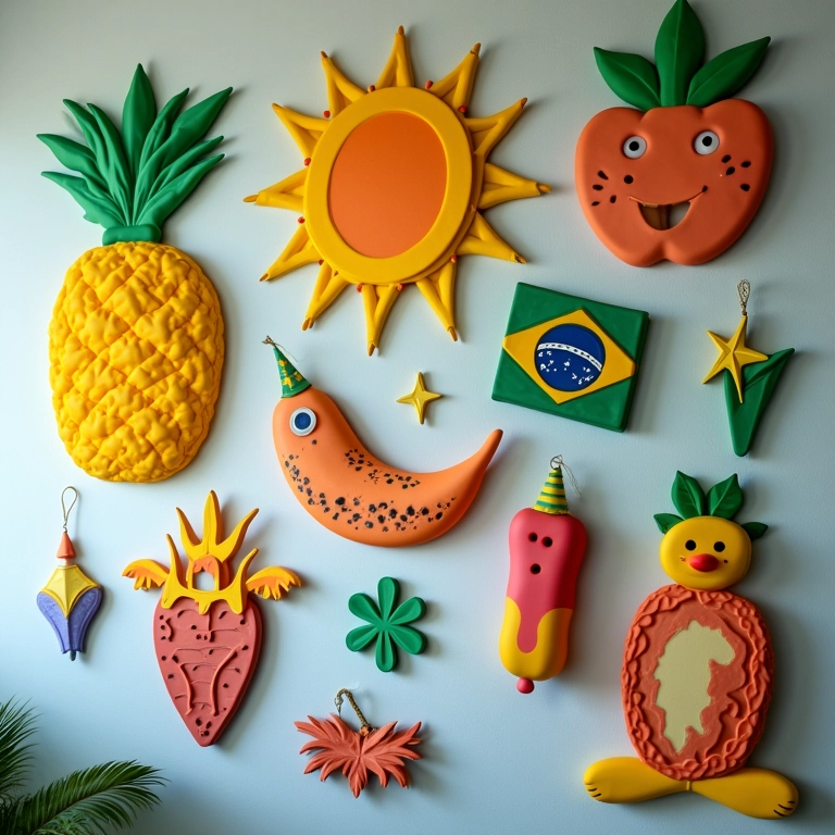 Painel decorativo em EVA para datas comemorativas brasileiras, como Carnaval e Festa Junina.