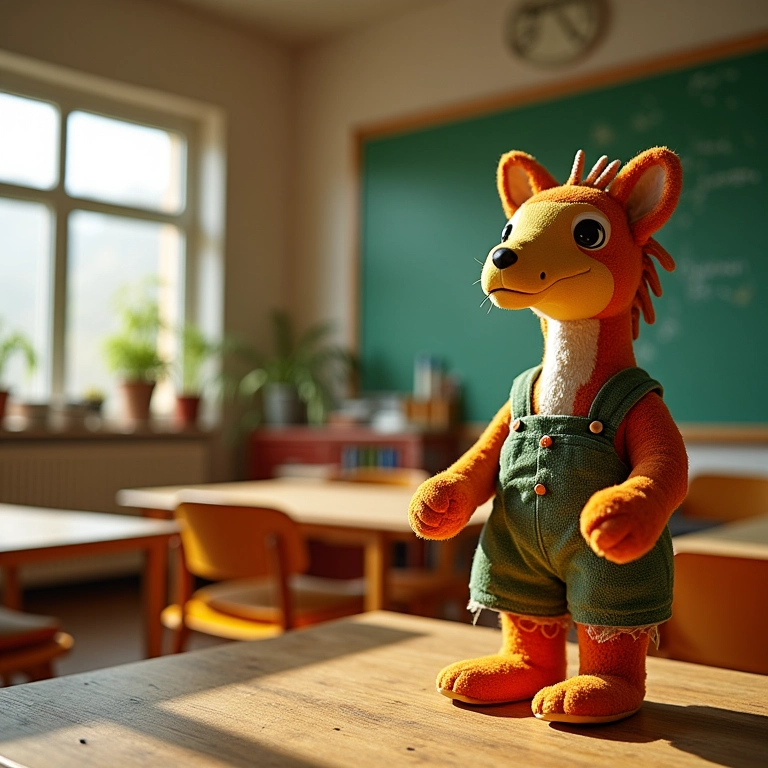 Painel temático em EVA sobre o folclore brasileiro, com cores vibrantes e elementos culturais.