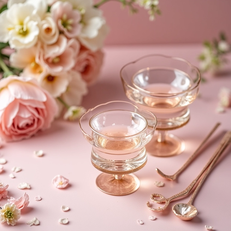 Paleta de cores suaves para decoração de festa de noivado.