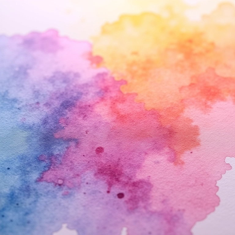 Papel de aquarela com textura e cores vibrantes.