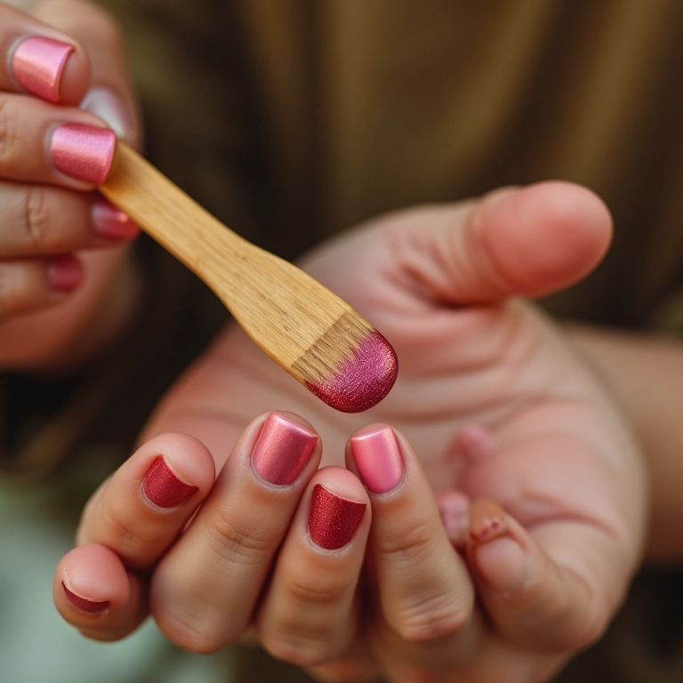 Pau de laranjeira removendo resíduos de esmalte em gel.