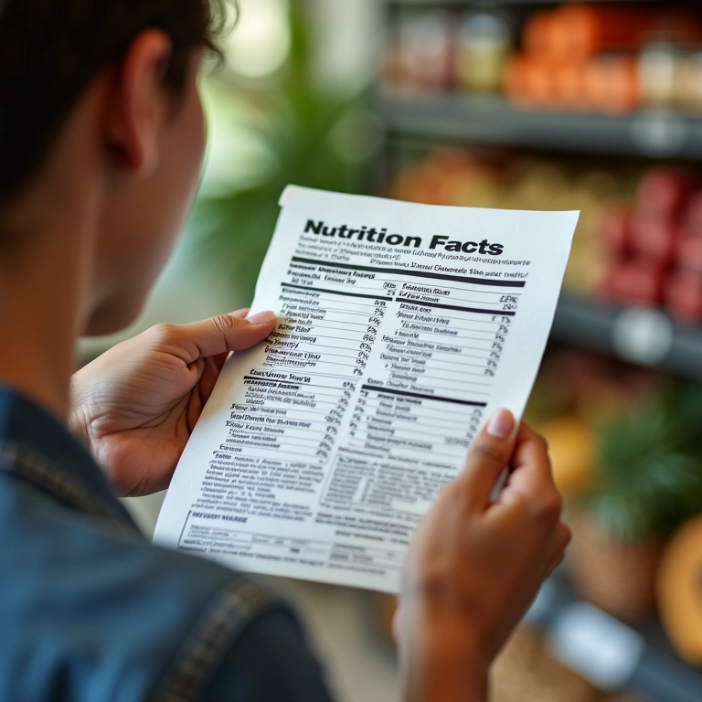 Pessoa examinando o rótulo nutricional de um alimento.