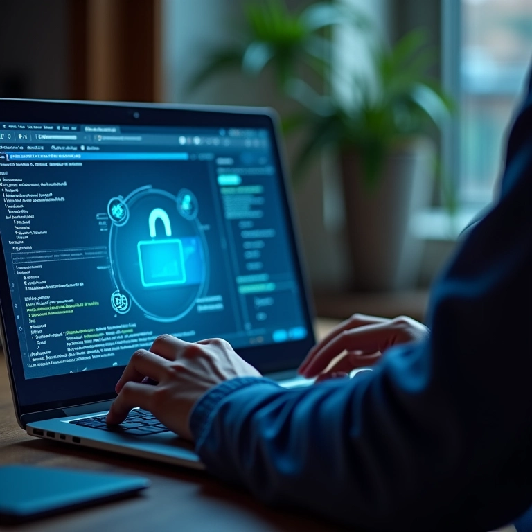 Pessoa usando plataforma descentralizada com transações transparentes.