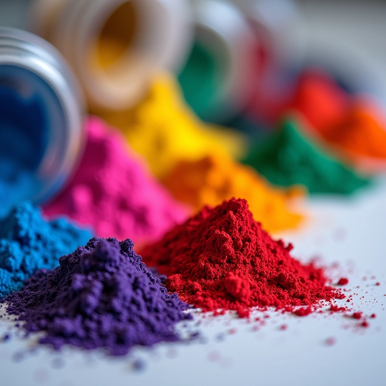 Pigmentos da Coloria em cores vibrantes.