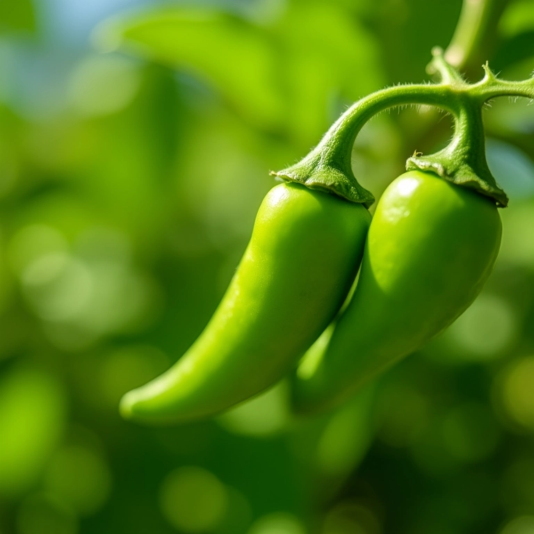 Pimenta Dedo-de-Moça em um jardim ensolarado.