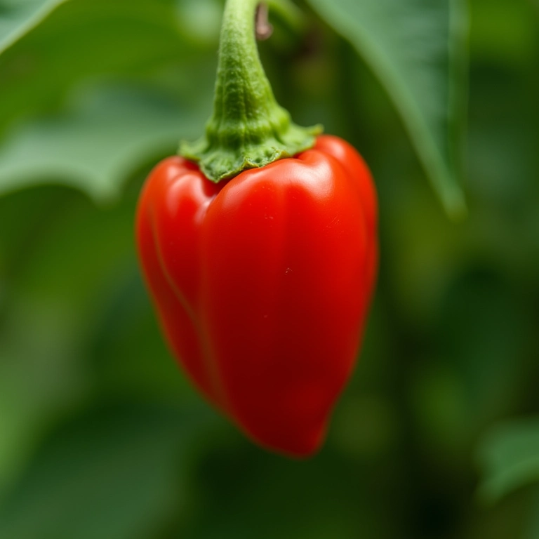Pimenta vermelha madura pronta para a colheita.