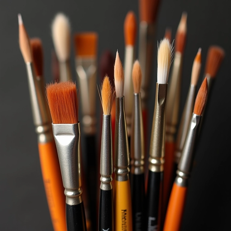 Pincéis de arte de diversos tamanhos e formas para pintura Bauernmalerei.