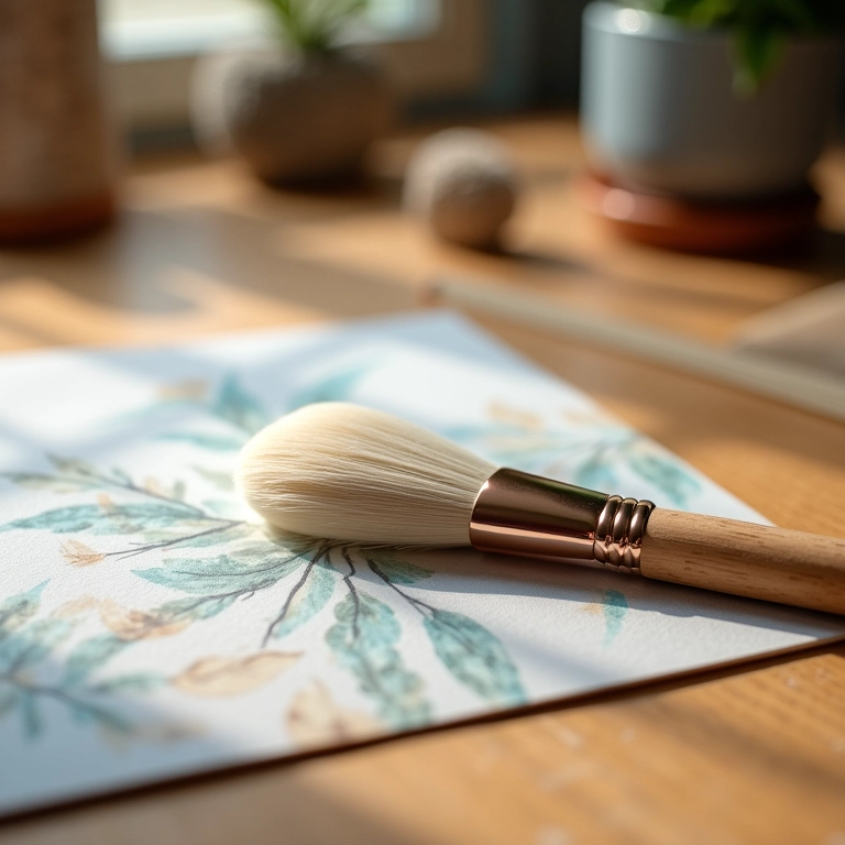 Pincel macio usado em projeto de decoupage.