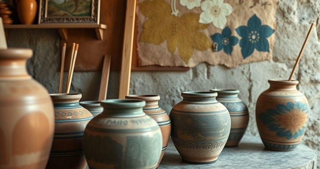 pintura em vasos de barro