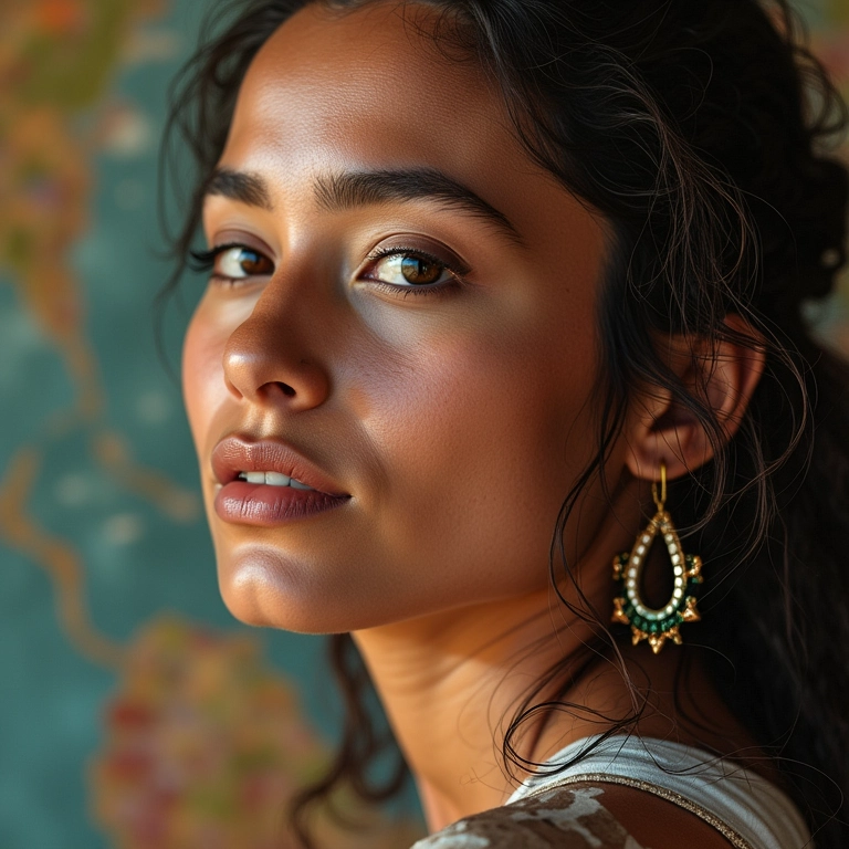 Pintura representando a perspectiva feminina na sociedade brasileira.