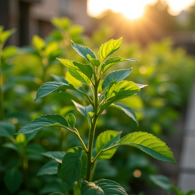 Planta de citronela com folhas exuberantes.