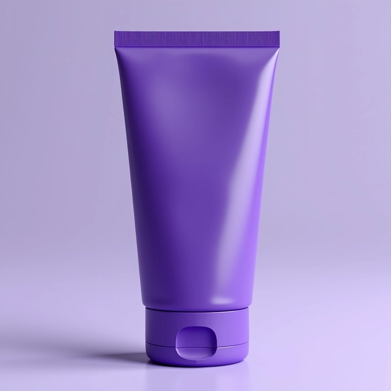 Pote de máscara matizadora roxa.