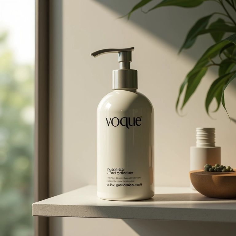 Produto Vogue Organic Single Passo em prateleira de banheiro moderno com design brasileiro.