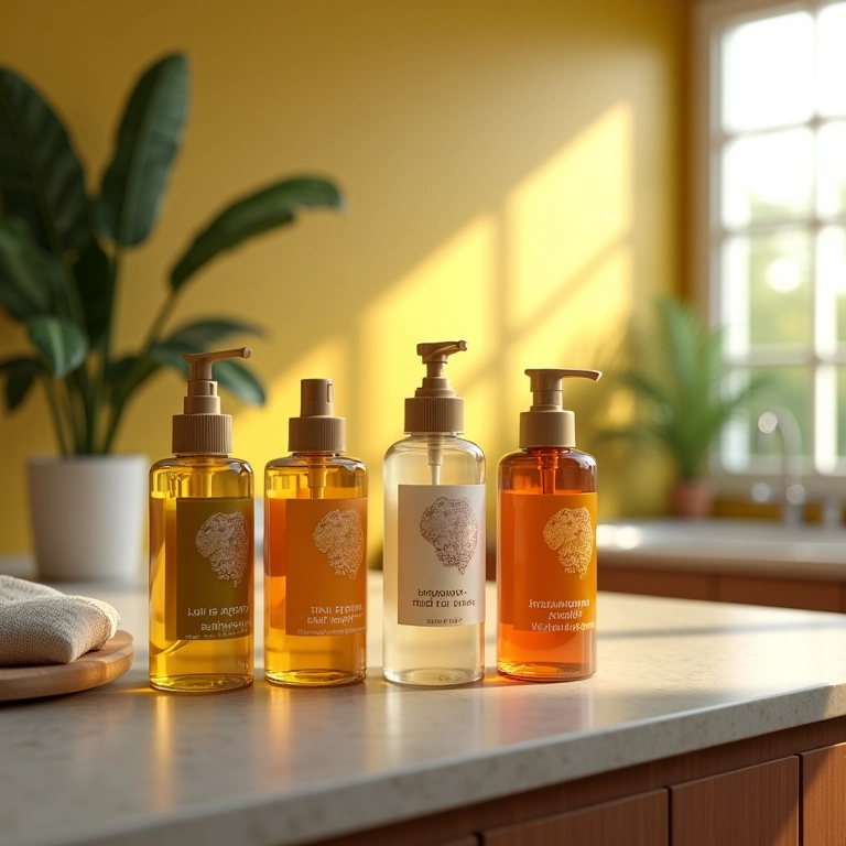 Produtos orgânicos e máscaras capilares para pré-poo.