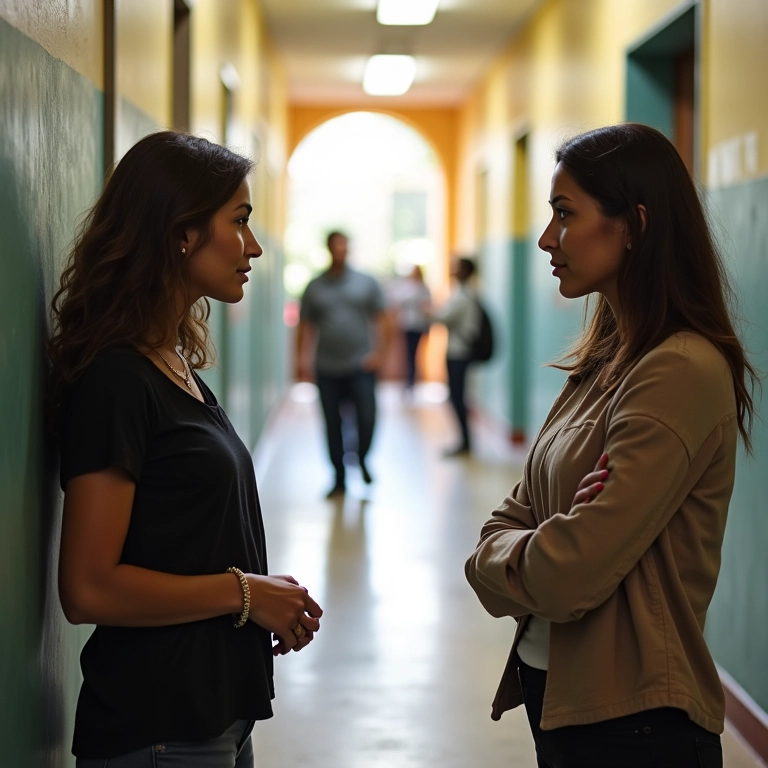 Professores discutem estratégias contra bullying em escola, mostrando o papel da instituição no combate.