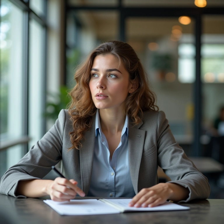 Profissional de Virgem comunicando-se eficazmente em um escritório moderno.