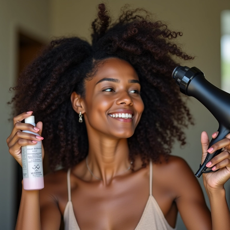 Proteção térmica para cabelos antes do secador.