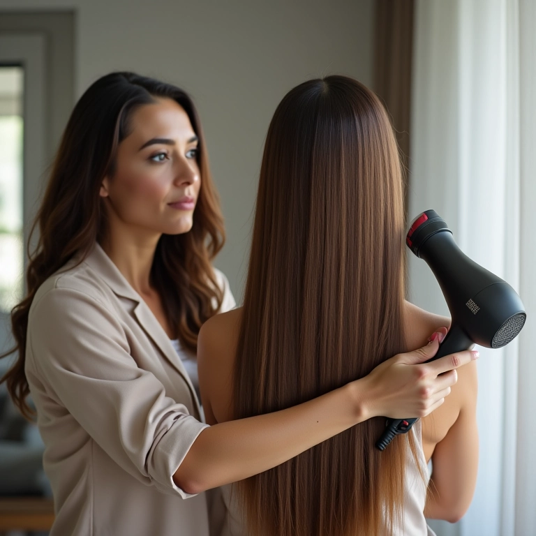 Proteção térmica para cabelos lisos.