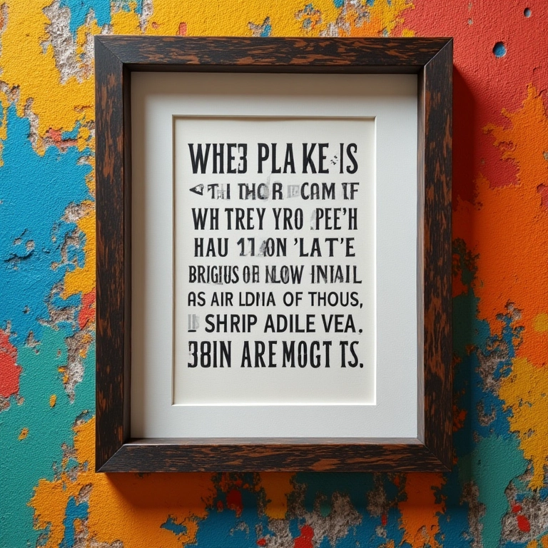 Quadro artesanal com frases inspiradoras sobre estatística.