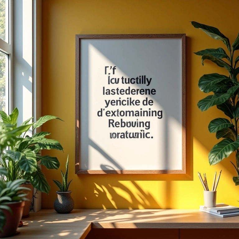 Quadro com frase inspiradora sobre jornalismo em escritório brasileiro.