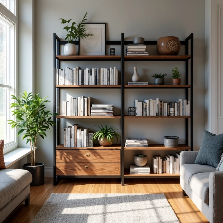 Qual o tamanho ideal de uma estante industrial para sala pequena?