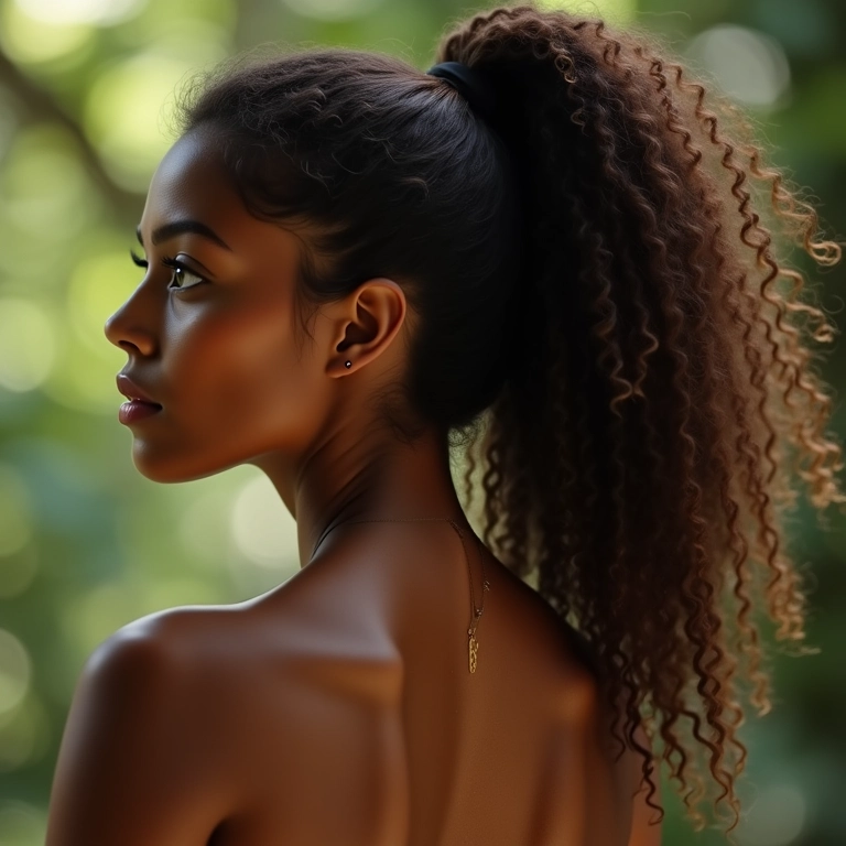 Rabo de cavalo alto com textura e volume para efeito lifting.