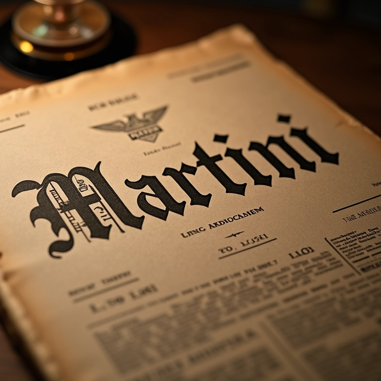 Recortes de jornal antigos sobre a história do Martini.