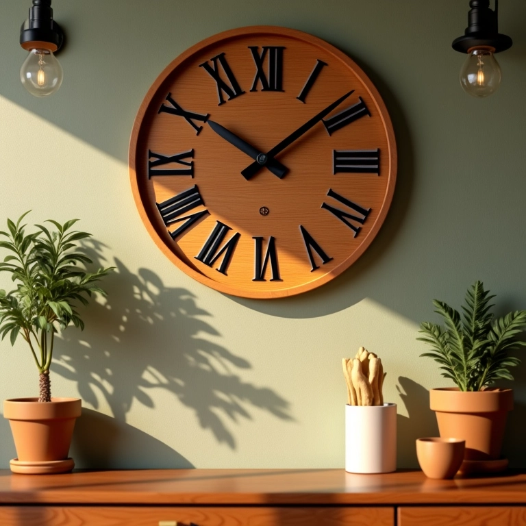 Relógio de parede temático em MDF na cozinha.