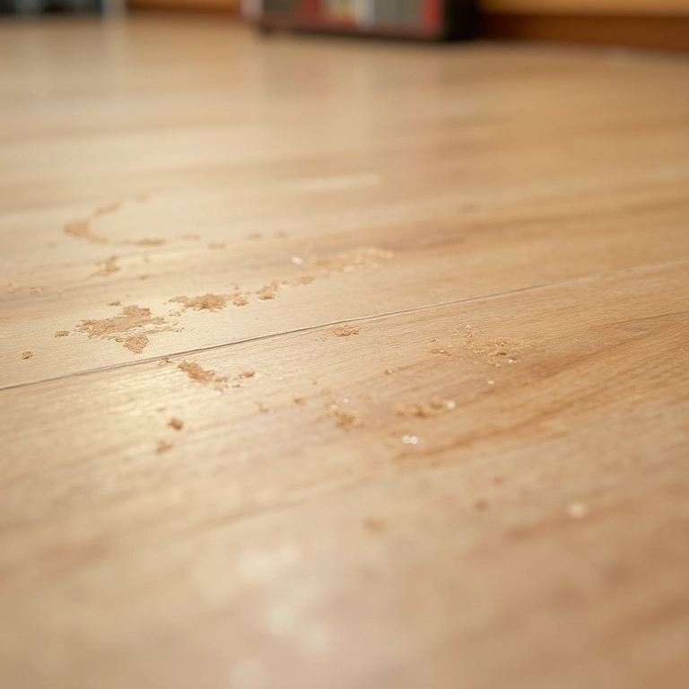 Resíduo de lustra-móveis no piso laminado: uso incorreto.