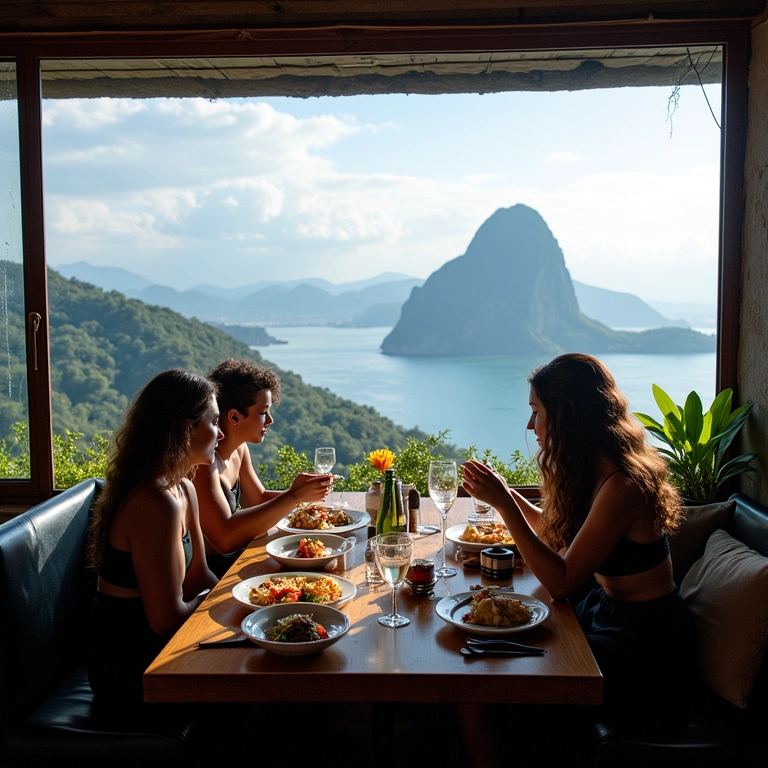 Restaurante Aprazível no Rio de Janeiro com vista panorâmica.