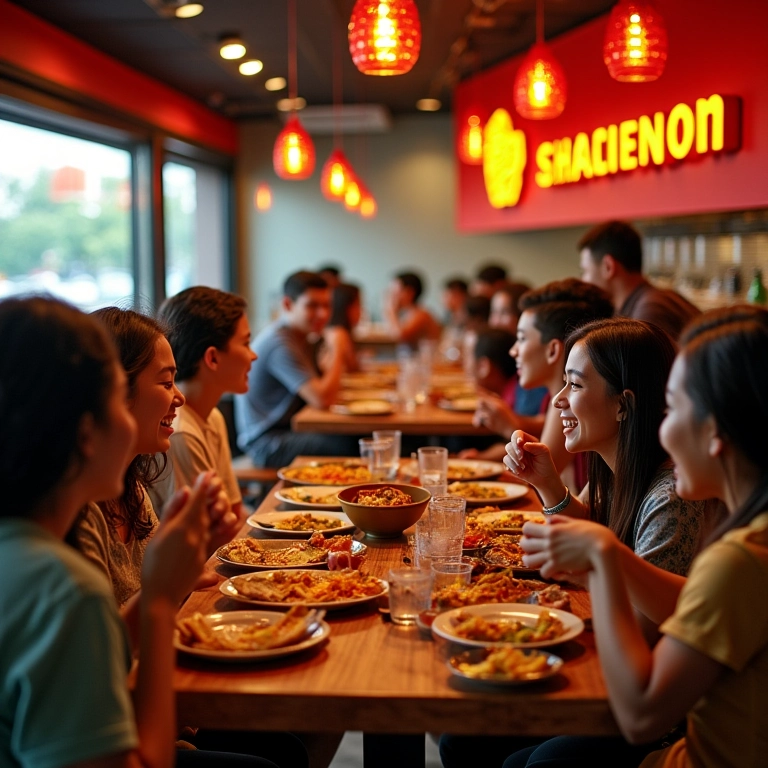 Restaurante Golden Plaza, mostrando culinária chinesa com um toque brasileiro.