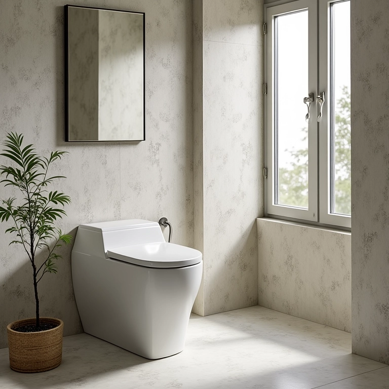 Revestimentos inteligentes valorizando o design de um lavabo pequeno.