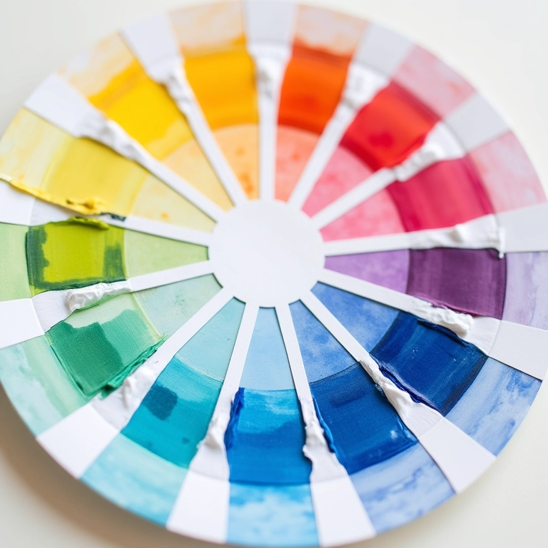 Roda de cores da aquarela com tons vibrantes.