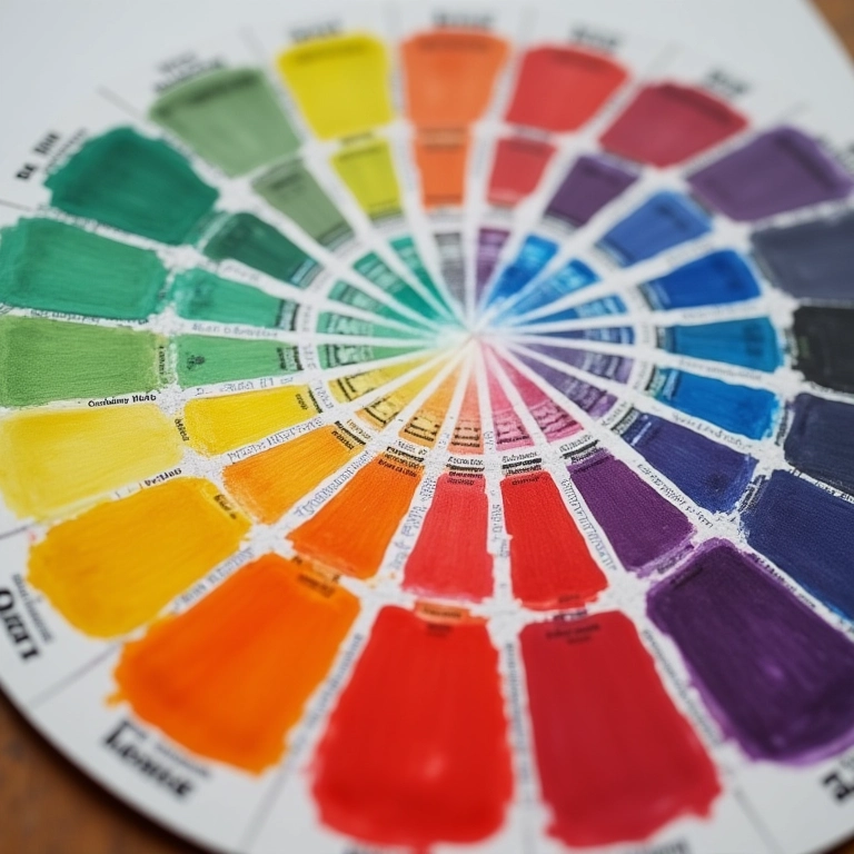 Roda de cores mostrando cores primárias, secundárias e terciárias.