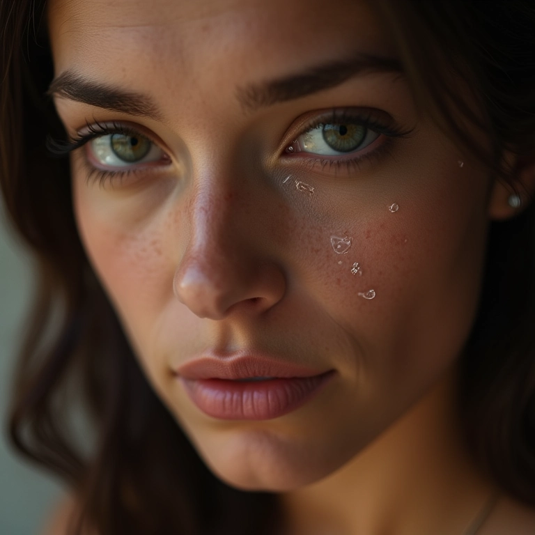 Rosto de mulher com lágrimas nos olhos, representando a sensibilidade do signo de Câncer.