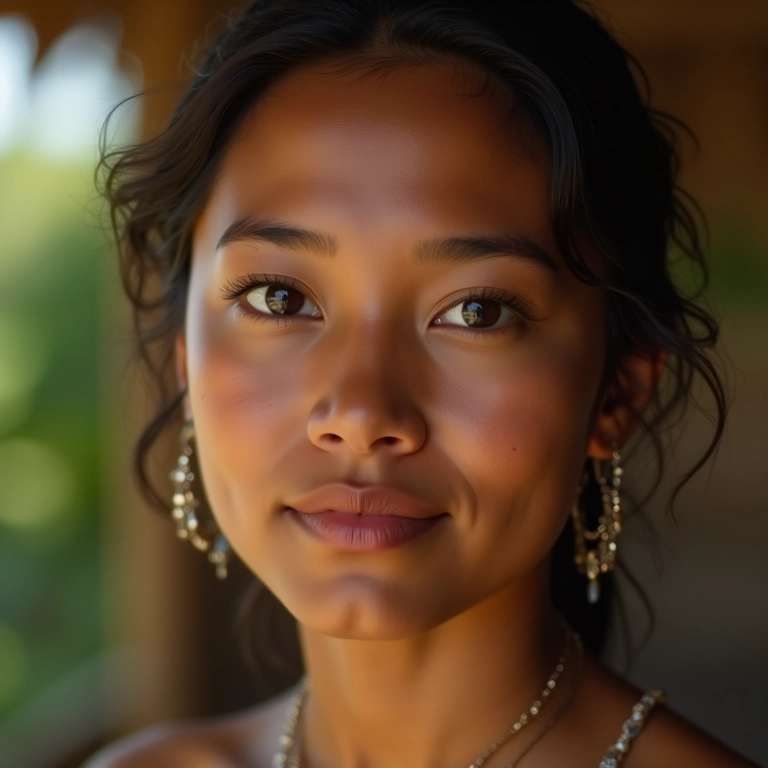 Rosto oval com sobrancelhas perfeitamente equilibradas e design suave.