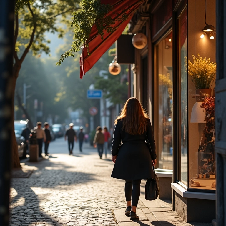Rua XV de Novembro em Curitiba durante o inverno.