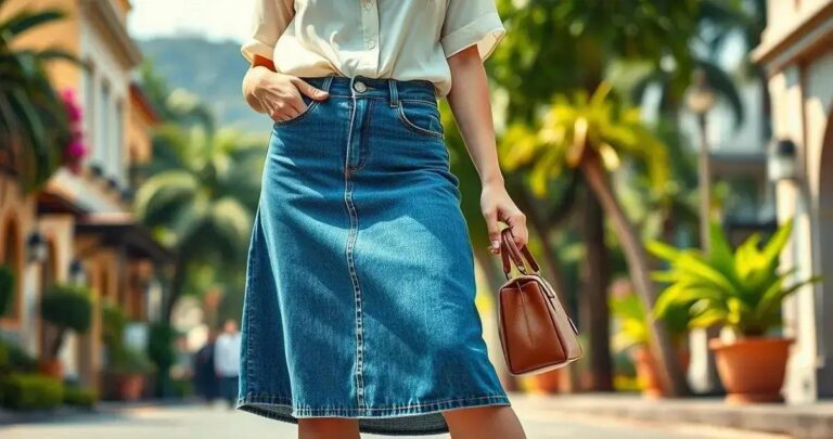 Saia jeans midi: a versatilidade que você precisa no seu guarda-roupa