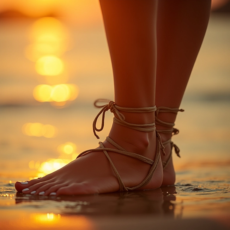 Sandálias de tiras finas com amarração para um look elegante e sensual.