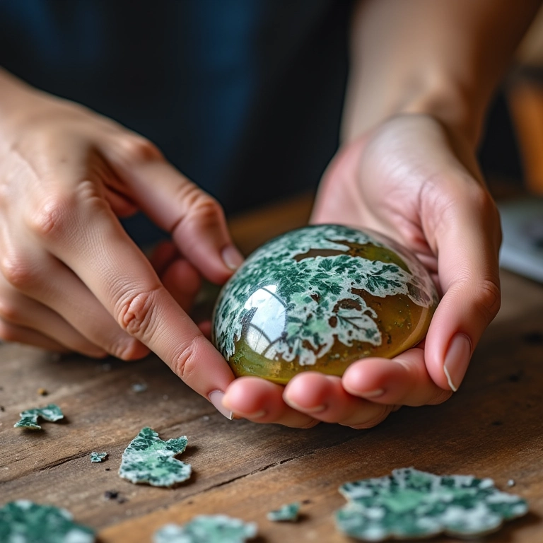 Selando peça de vidro com verniz para proteger a decoupage e evitar que descole.