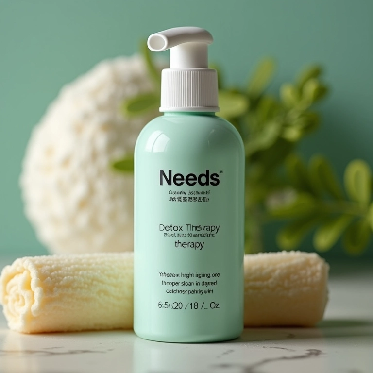 Shampoo antirresíduos Needs Detox Therapy para limpeza profunda do couro cabeludo.