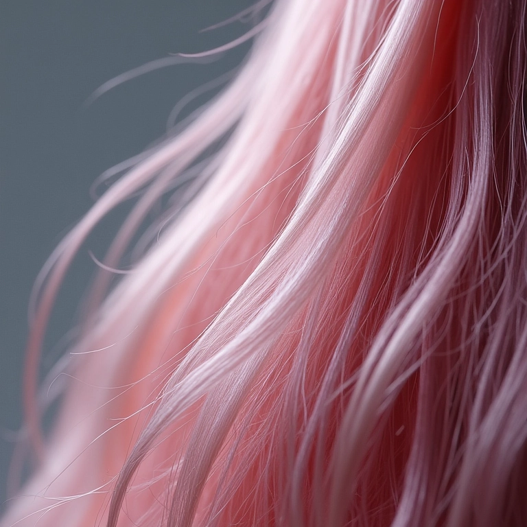 Shampoo perolado em um fio de cabelo, mostrando possível peso.