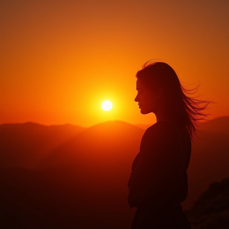 Silhueta de mulher ao amanhecer, com o nome Aurora suavemente integrado ao céu.