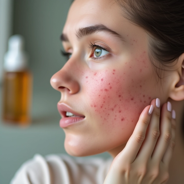 Sinais de irritação na pele indicando que o sérum não está funcionando.