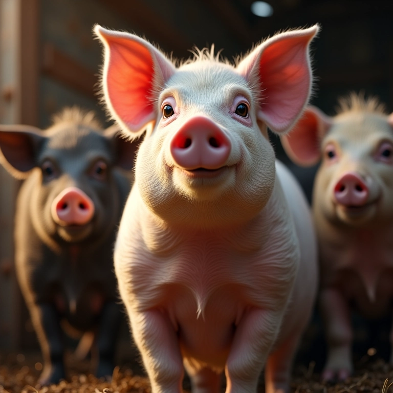 Snowball discursando apaixonadamente em um celeiro para os animais.