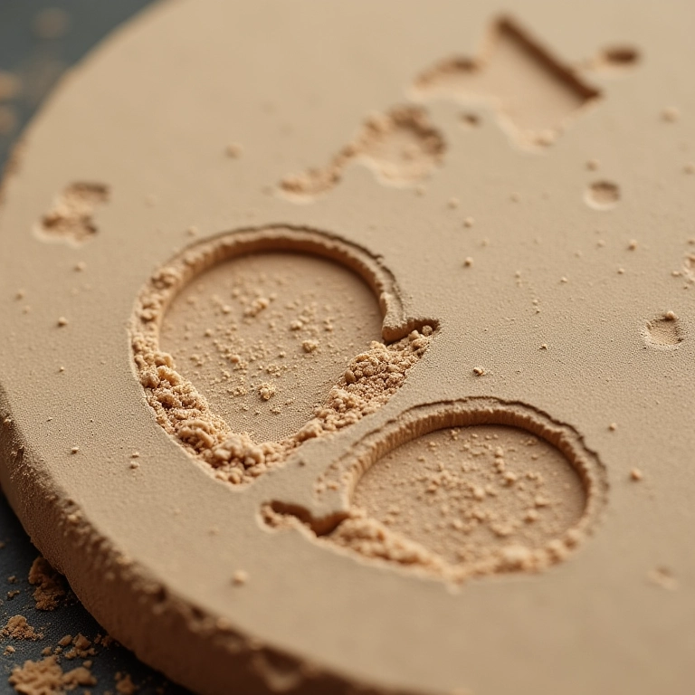 Superfície empoeirada e não preparada antes da aplicação do biscuit.