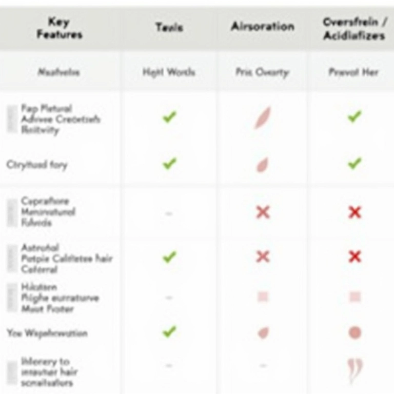 Tabela comparativa de acidificantes capilares com pH e características.