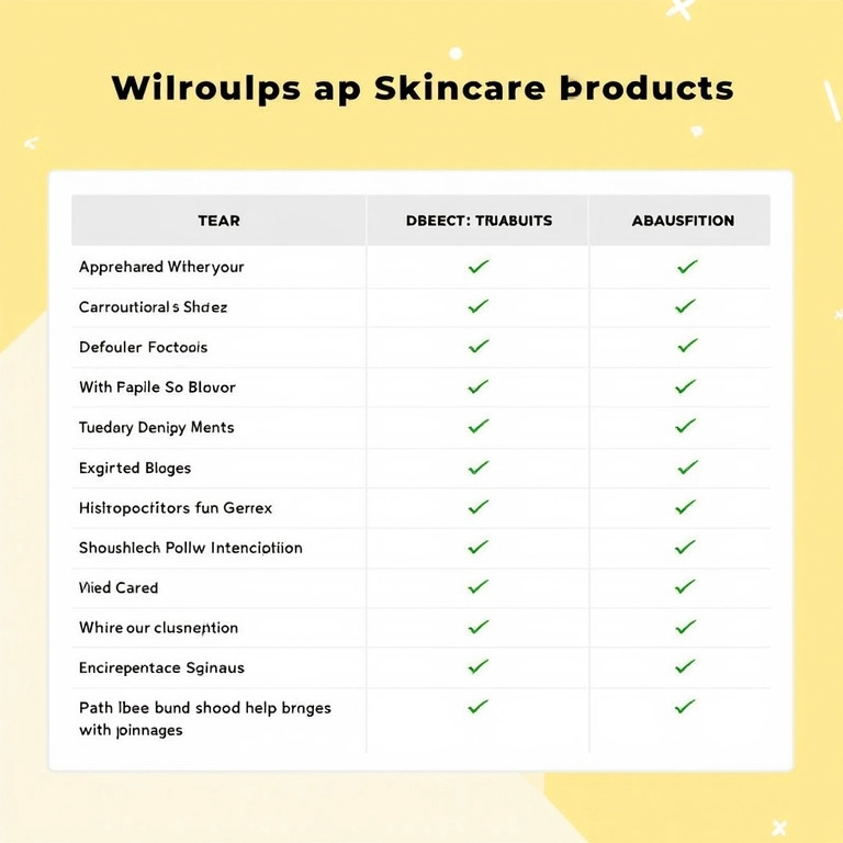 Tabela comparativa de produtos de skincare baratos.