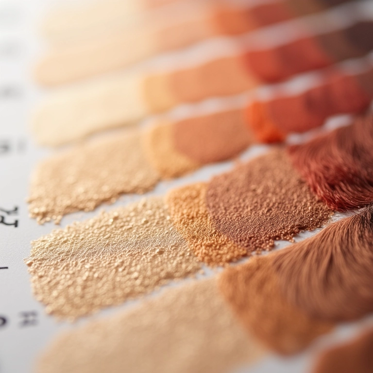 Tabela de cores de tonalizantes para cabelos loiros, castanhos e ruivos.